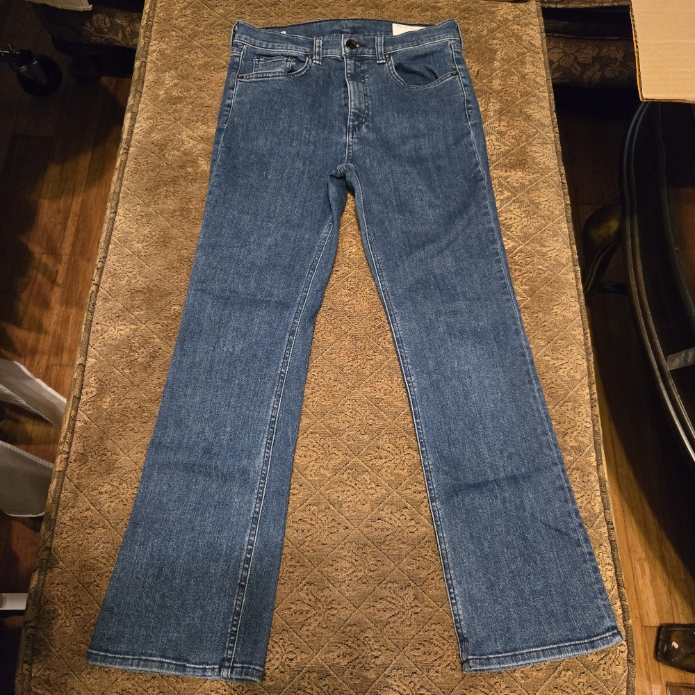 Rag & Bone Flare Jeans Women's 28 Blue Cropped High Rise Ankle Hana Denim